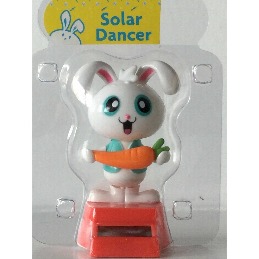 New CUTE Bunny Rabbit solar dancer Dancing holding carrot Spring‎ Summer Easter!